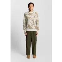 Lyle & Scott Brushed Camouflage Crew Neck Jumper Grey Taupe Maat: XXL | Sweaters Outlet | Heren | Grijs