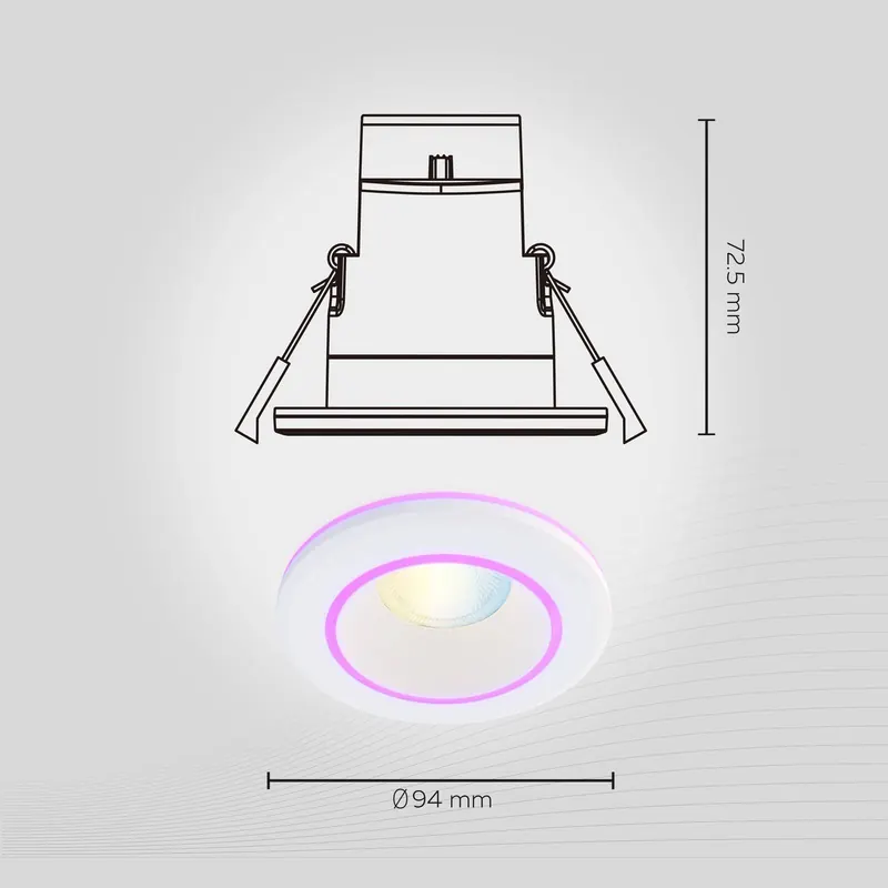 Calex Smart Halo downlight wpuszczany CCT RGB biały