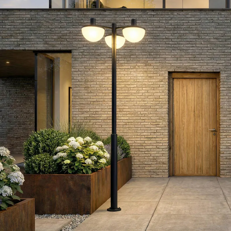 Lampa zewnętrzna LED Lucande Toras, czarna, 3-punktowa, ściemniana