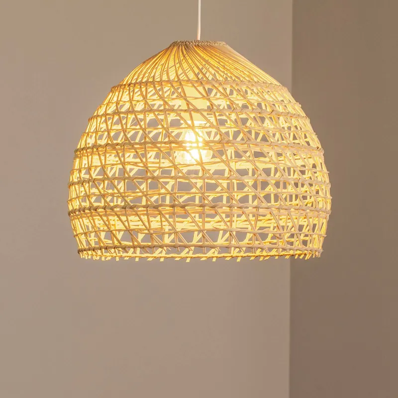 Żyrandol BOHO, Ø 43 cm, naturalny brąz, rattan, E27