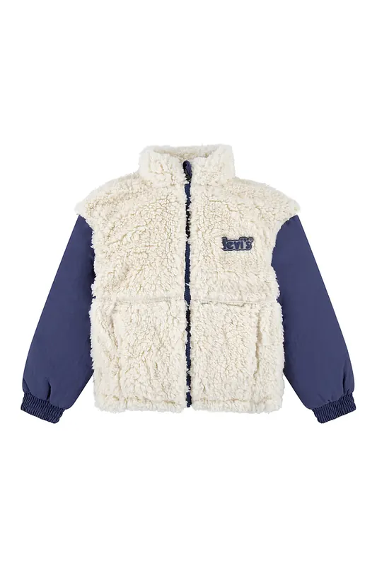 Levi's Girls Boxy Fit Sherpa Jacket Antique White Maat: 8Y | Jassen Outlet | kids | Wit