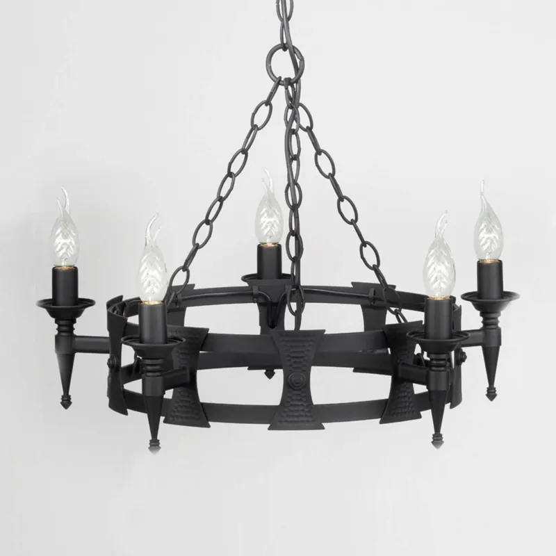 Lampa wisząca SAXON kute żelazo czarna