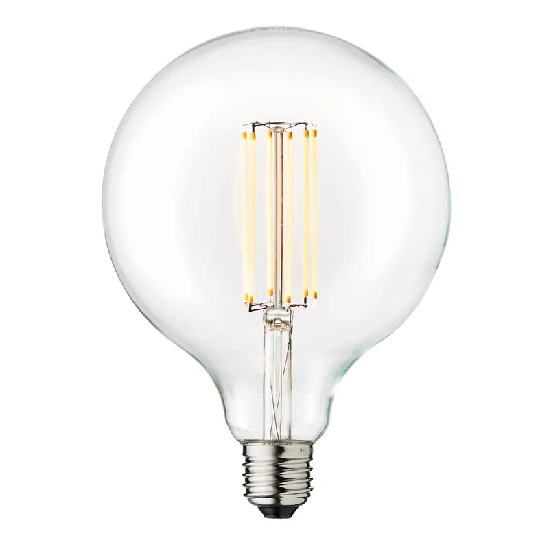 Żarówka LED typu Globe, E27, średnica 12,5 cm, 3,5 W, 2700 K, sącemniana