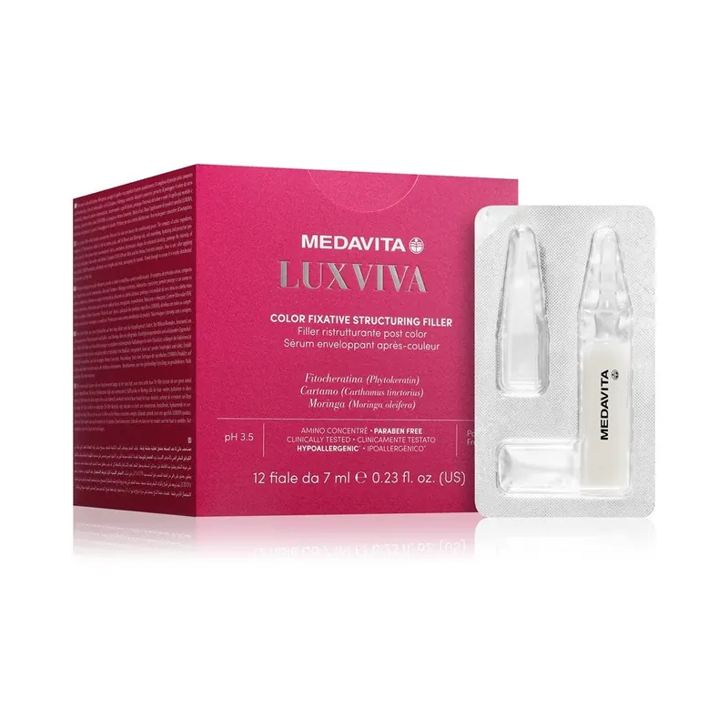Medavita LUXVIVA Color Fixative Structuring Filler ampułka po koloryzacji do wszystkich rodzajów włosów 12x7 ml