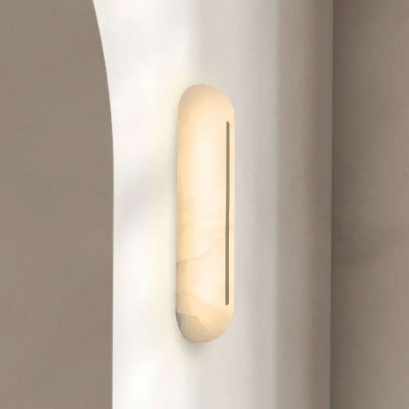 Kinkiet LED 2546, biały, wysokość 36 cm, alabaster, ściemniany
