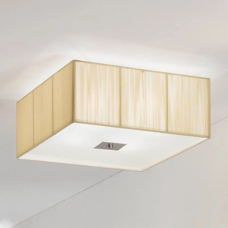 Materiałowa lampa sufitowa BENJAMIN, kwadratowa