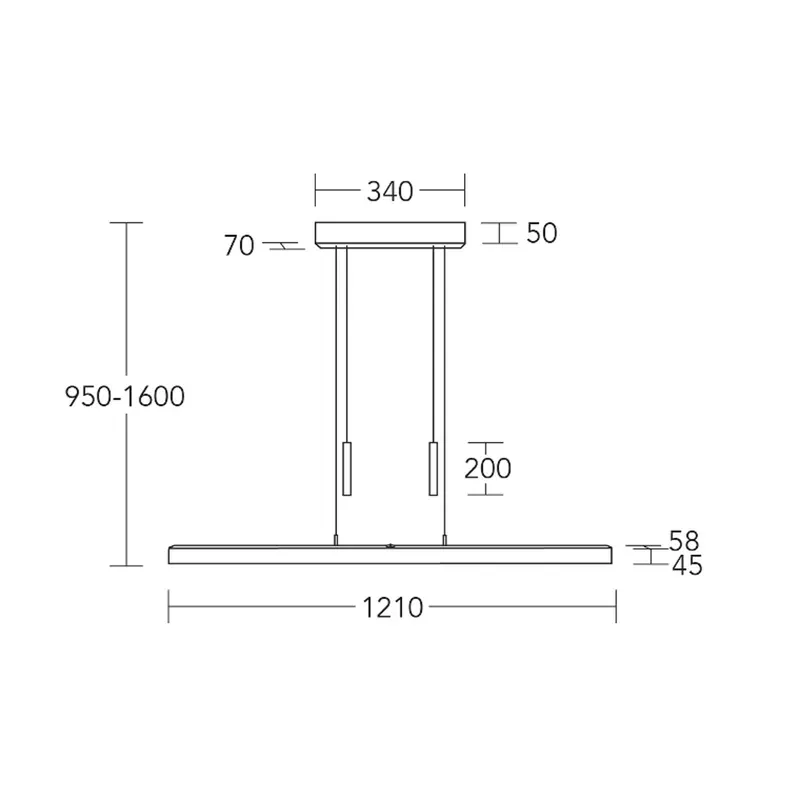 Lampa wisząca HerzBlut LED Leonora, 121 cm, drewno, ściemniana