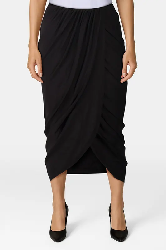 AllSaints Aurelia Skirt Black Maat: 34 | Midi Rokken Outlet | Dames | Zwart