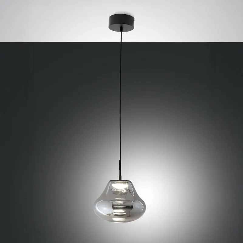 Lampa wisząca LED Deva, szara, szkło, Ø 25 cm, CCT, ściemniana