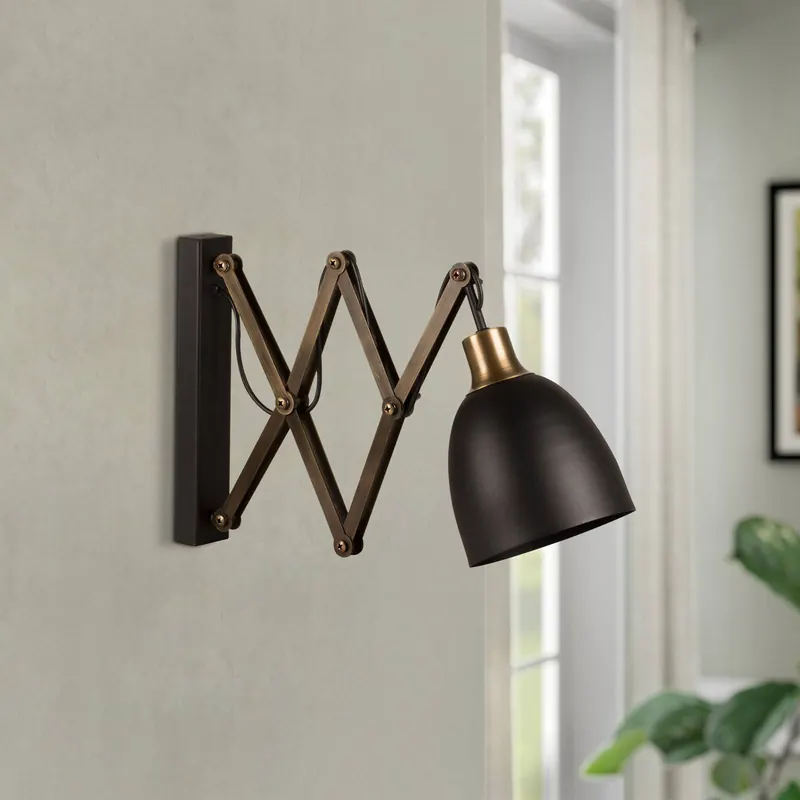 Lampa nożycowa Sivani MR-725 czarny/złoty antyk