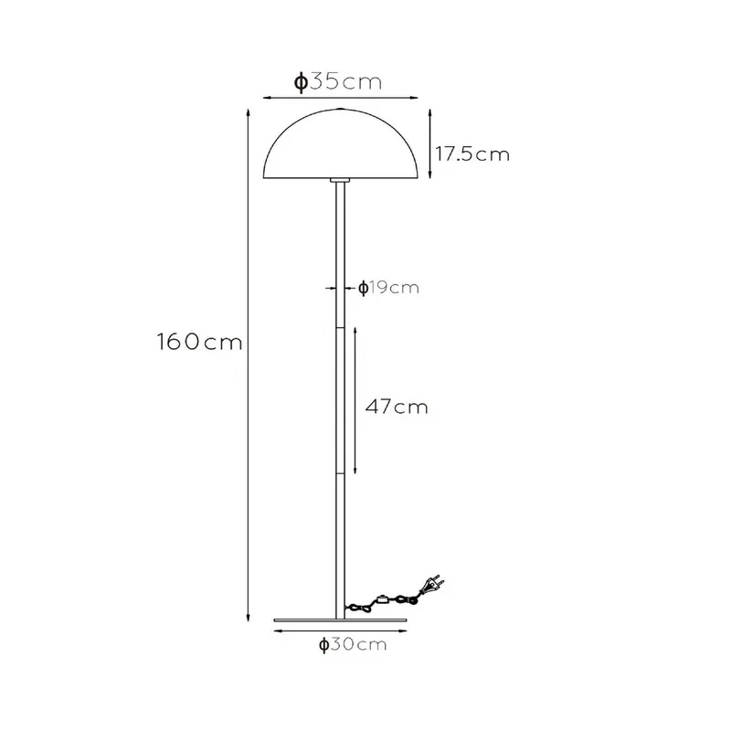 Lampa stojąca Siemon ze stali, Ø 35 cm, niebieska