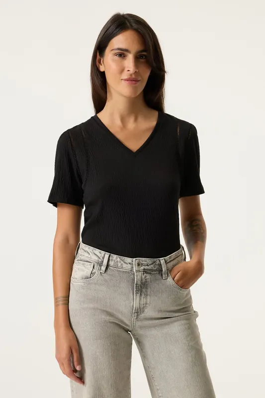 Garcia Ladies T-shirt Ss Black Maat: L | Tops Outlet | Dames | Zwart