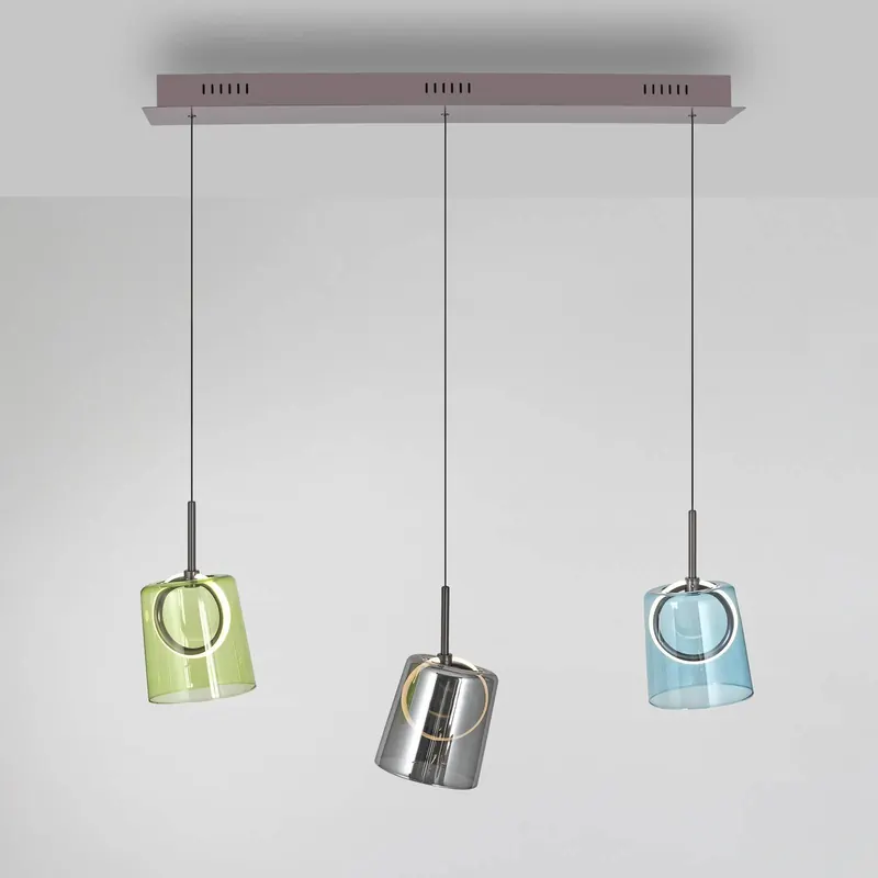 Paul Neuhaus Lampa wisząca LED Zula, długość 87 cm, kolorowa, 3-punktowa.