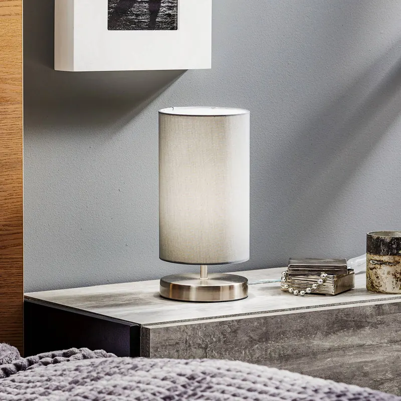 Lampa sufitowa Claire z szarym kloszem z materiału
