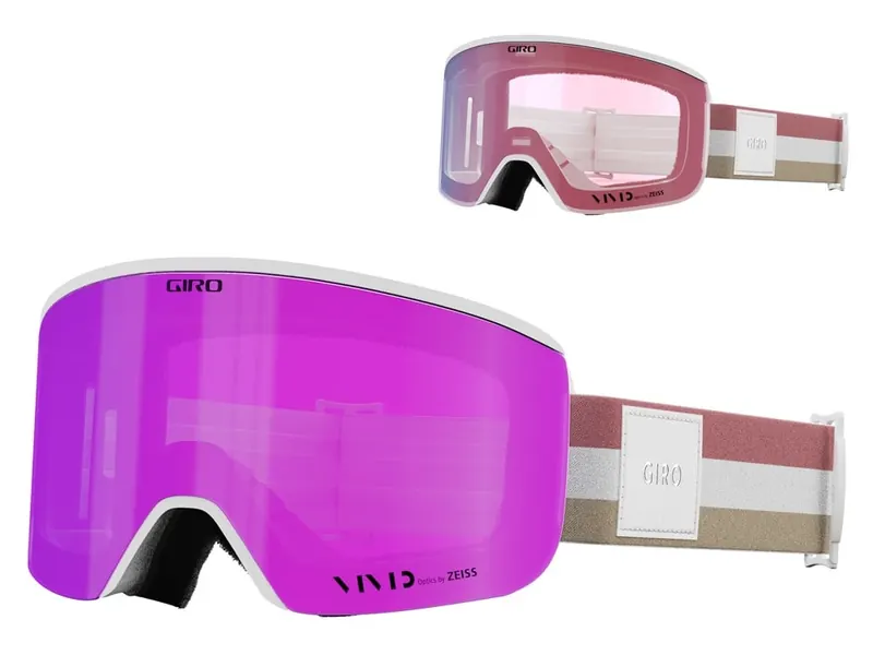 Gogle zimowe GIRO ELLA biały LX STRIPE (szyba VIVID różowy 00% S2 + VIVID INFRARED 62% S1)