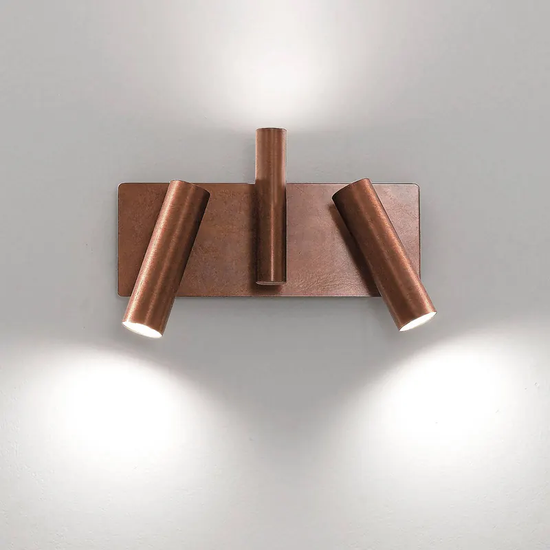 Lampa ścienna 7542, drewno oksydowane, 3-punktowa, GU10 & GU4