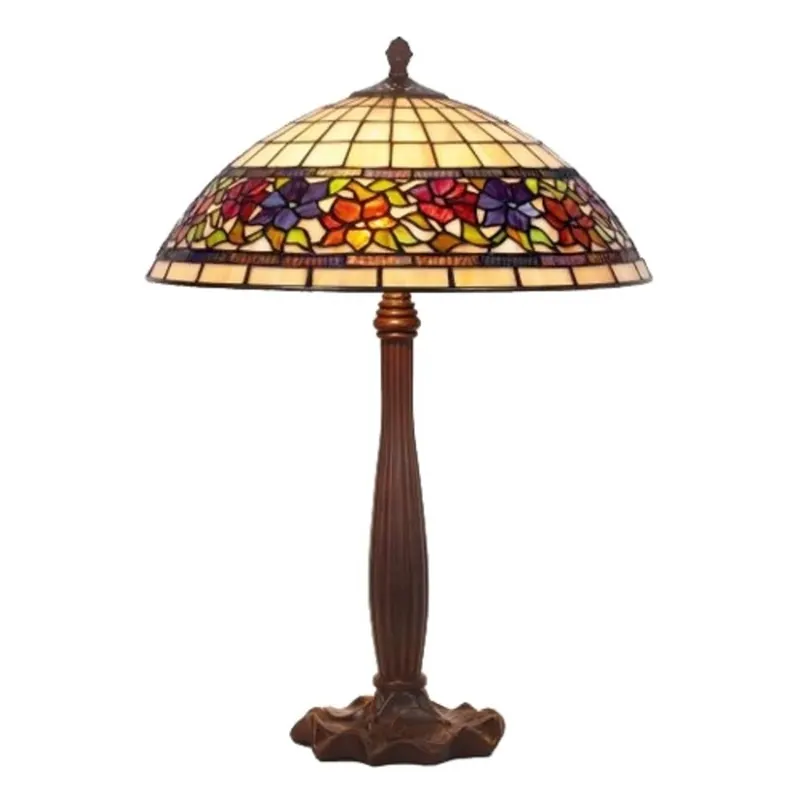 Lampa stołowa Flora w stylu Tiffany, otwarta u dołu, 64 cm