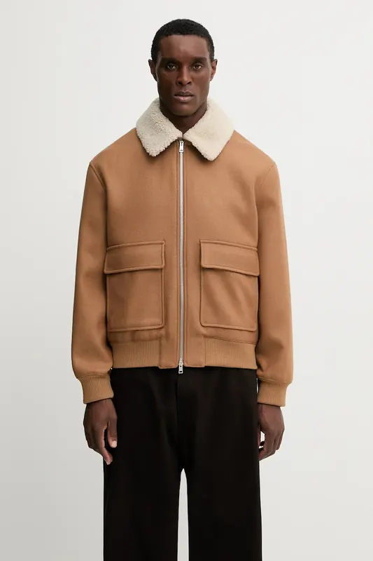 Maison Kitsuné  kurtka wełniana Shearling Collar
