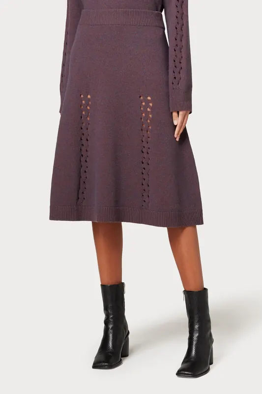 Paul Smith Womens Knitted Skirt Aubergine Maat: S | Midi Rokken Outlet | Dames | Paars