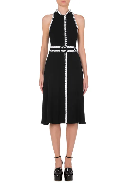 Moschino Charmeuse Dress Crochet Details Black Maat: 42 | Blousejurken Outlet | Dames | Zwart