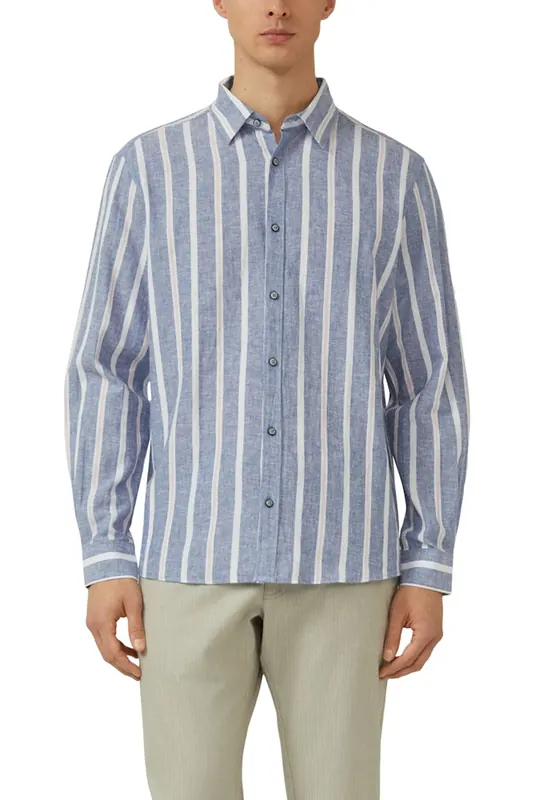 s.Oliver  Shirts Blue Maat: XL | Casual Overhemden Outlet | Heren | Blauw