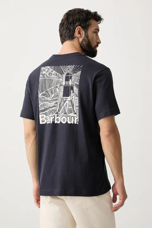 Barbour T-shirt męski bawełniany MOONWELL