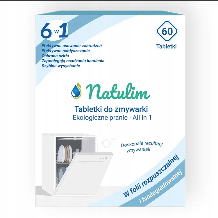 Natulim Ekologiczne Tabletki do Zmywarki 6w1 60 sztuk