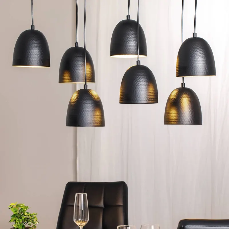 Lampa wisząca Tattoo 6181, czarna, metalowa, 7-punktowa