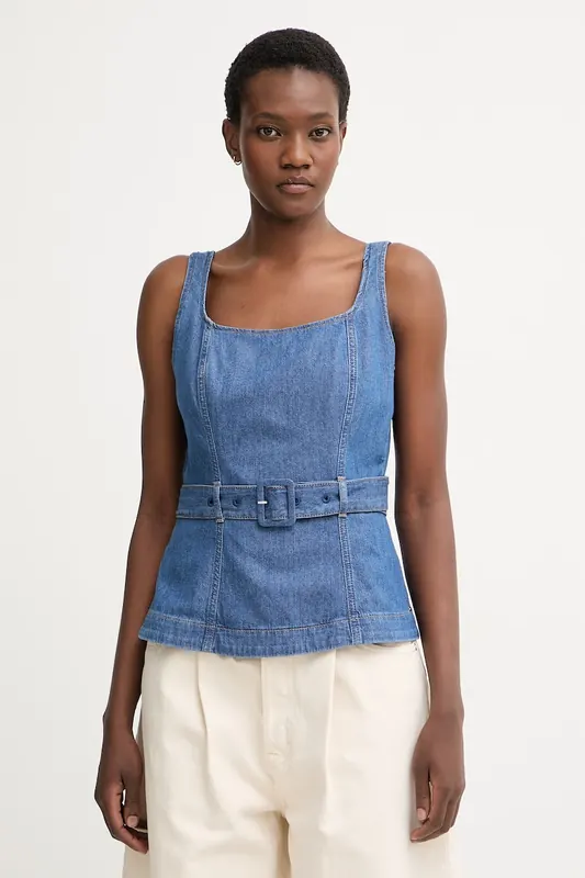 Tommy Hilfiger bluzka na ramiączkach damska jeansowa