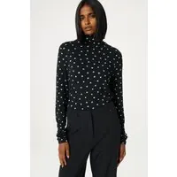Fabienne Chapot Jade Top Black/warm White Maat: S | Longsleeves Outlet | Dames | Wit