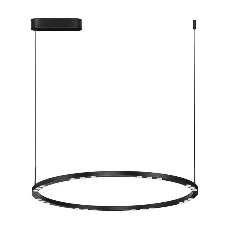 Aluminiowa lampa wisząca LED ze ściemniaczem w kolorze matowej czerni ø 80 cm Lunette – Nova Luce