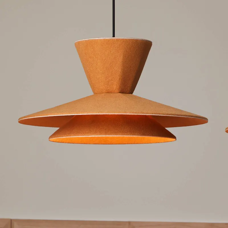 LOOM DESIGN żyrandol LED Morphic, żółty, filc, Ø 50 cm