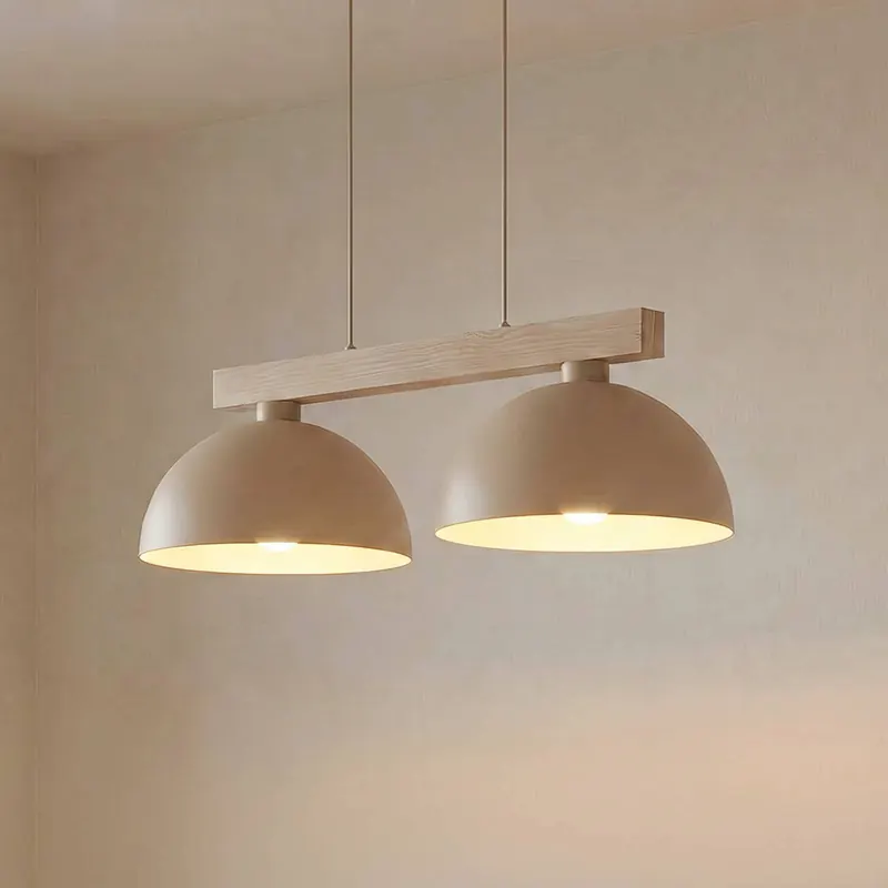 Żyrandol Oslo, kolor piaskowy, 2-punktowy, długość 83 cm, E27