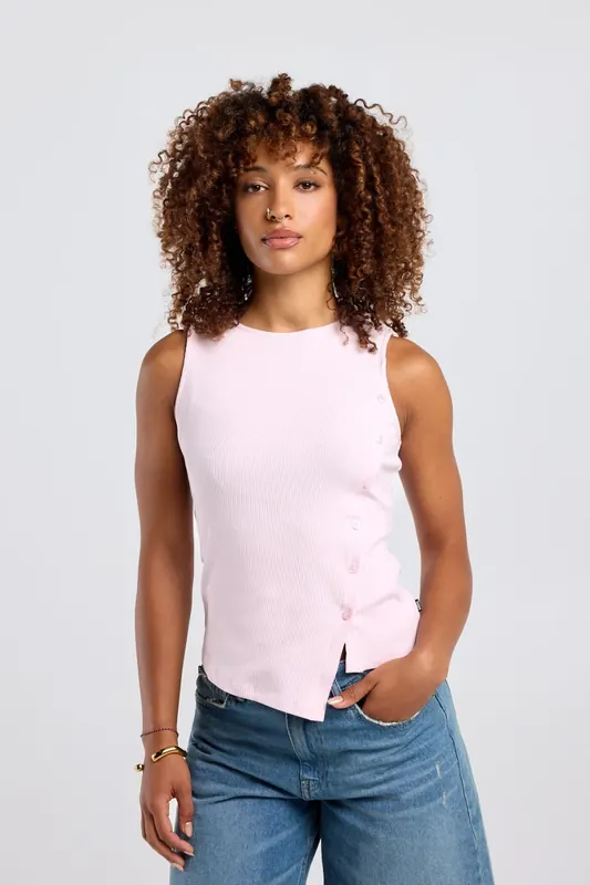 America Today Gabria Light Pink Maat: XS | Mouwloze Tops Outlet | Dames | Roze
