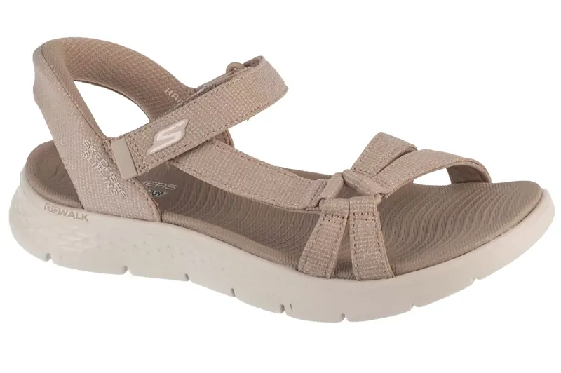 Skechers Slip-Ins: Go Walk Flex Sandal - Illuminate 141481-TPE, Damskie, Beżowe, sandały, tkanina, rozmiar: 38