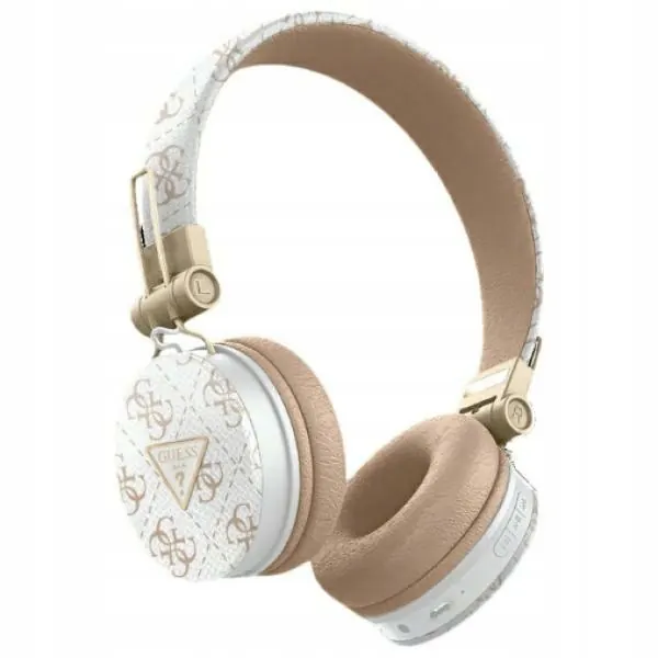 Słuchawki nauszne Bluetooth Guess 4G Triangle Round Shape Enc białe
