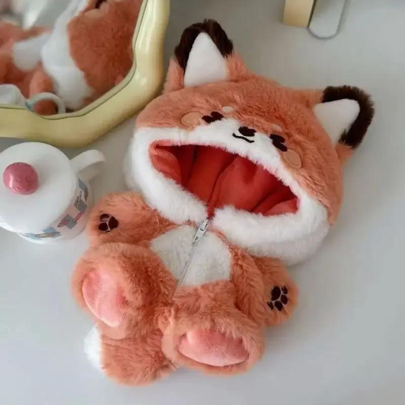 Urocze kreskówkowe ubranka dla lalki w kształcie liska i królika, pluszowa lalka 20 cm, dynamiczny kombinezon, bawełniana lalka dla dzieci, zabawki i hobby.