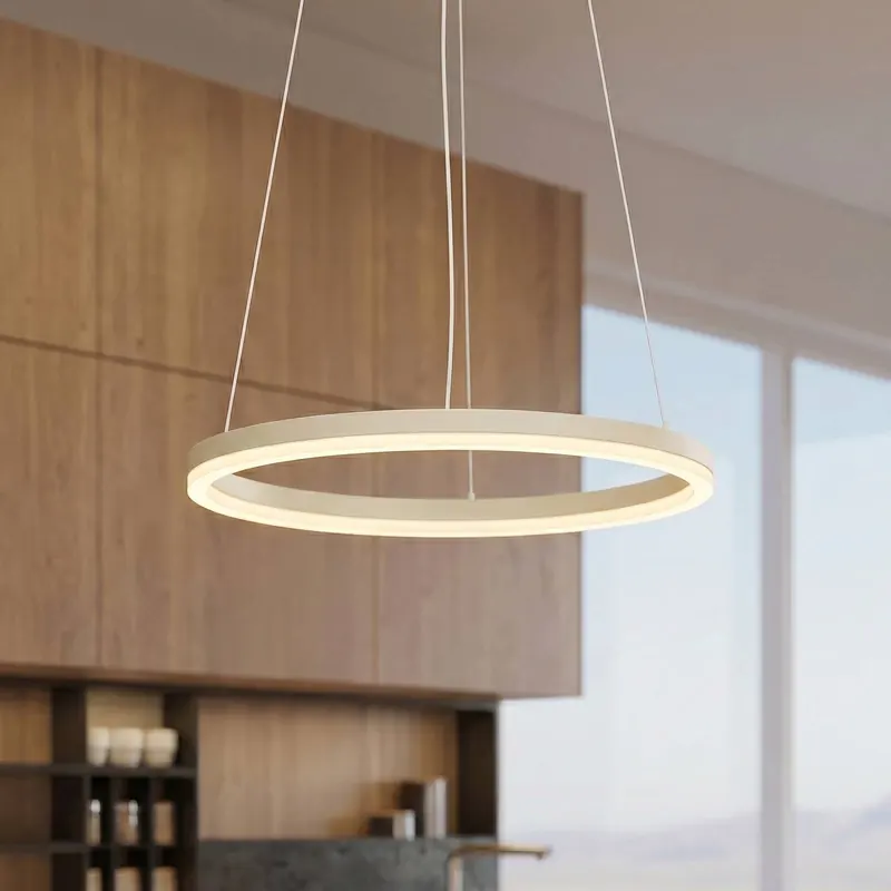 Żyrandol LED Arcchio Albiona, beżowa, 1 pierścień, Ø 40 cm