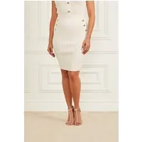 GUESS Marciano By  Andromeda Stitched Pale Mini Skirt Pearl Maat: L | Mini Rokken Outlet | Dames | Ecru