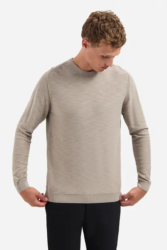 No Excess Pullover Crewneck Garment Dyed + Stone Washed Clay Maat: M | Sweaters Outlet | Heren | Beige