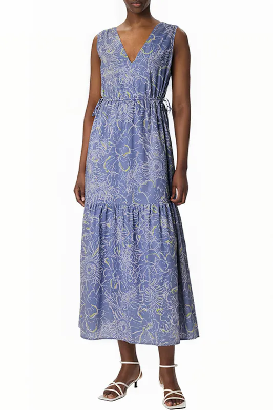 Comma  Dresses Blue Maat: 34 | Midi Jurken Outlet | Dames | Blauw