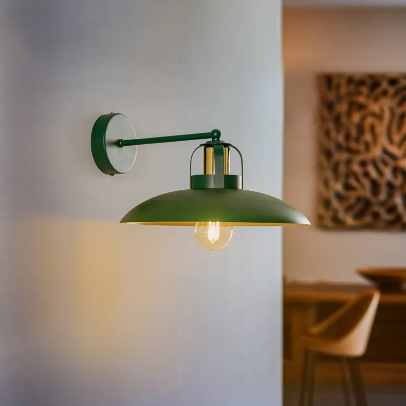 Lampa ścienna Felix, zielono-złota