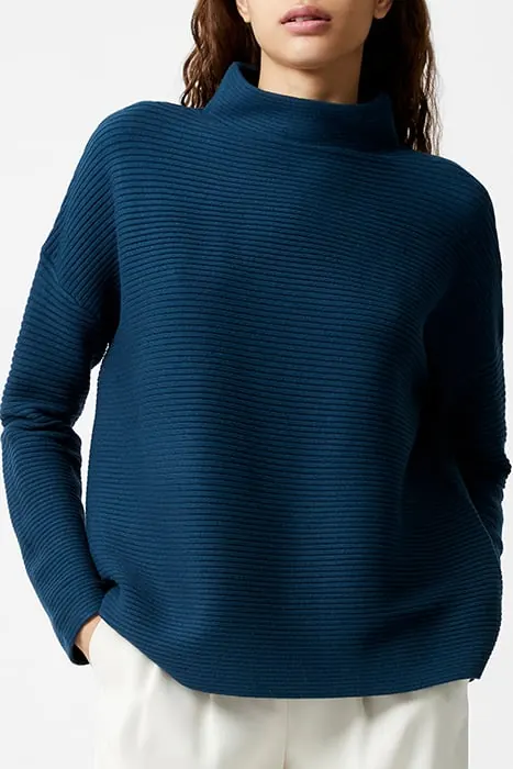 French Connection Babysoft Rib Mock Neck Jumper Marine Maat: XS | Gebreide Truien Outlet | Dames | Blauw