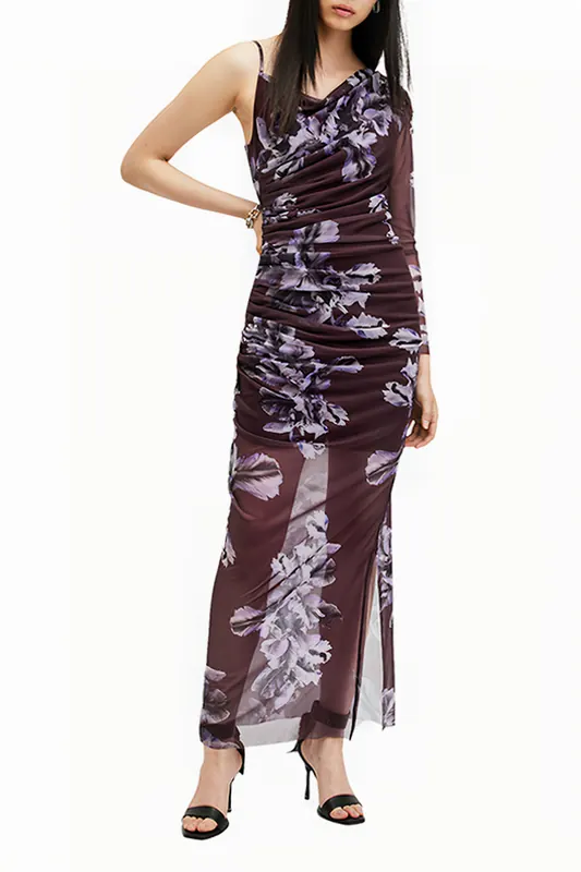 AllSaints Eris Dress Monica Oxblood Red Maat: 6 | Maxi Jurken Outlet | Dames | Rood