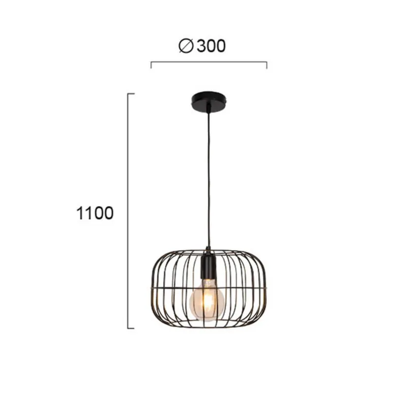 Lampa wisząca Zenith w kształcie klatki, czarna