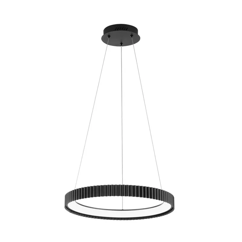 lampa wisząca LED Niike, czarna, Ø 50 cm, metal, CCT