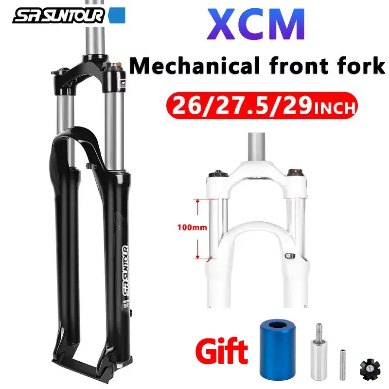 SUNTOUR XCM MTB widelec 26 27,5 29 cali kontrola ramienia blokowanie mechaniczny aluminiowy widelec ze sprężyną olejową 100mm