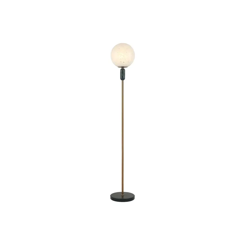 Lampa stojąca Polly ze szklanym kloszem, marmur