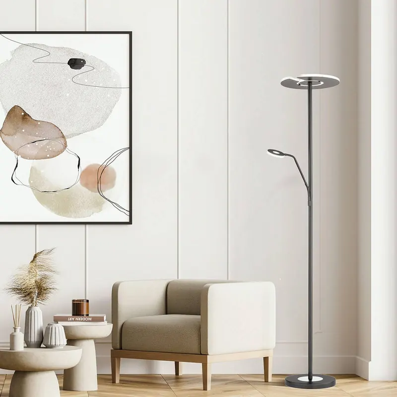 Lampa stojąca LED Dent, czarna, 180 cm, CCT, 2-punktowa