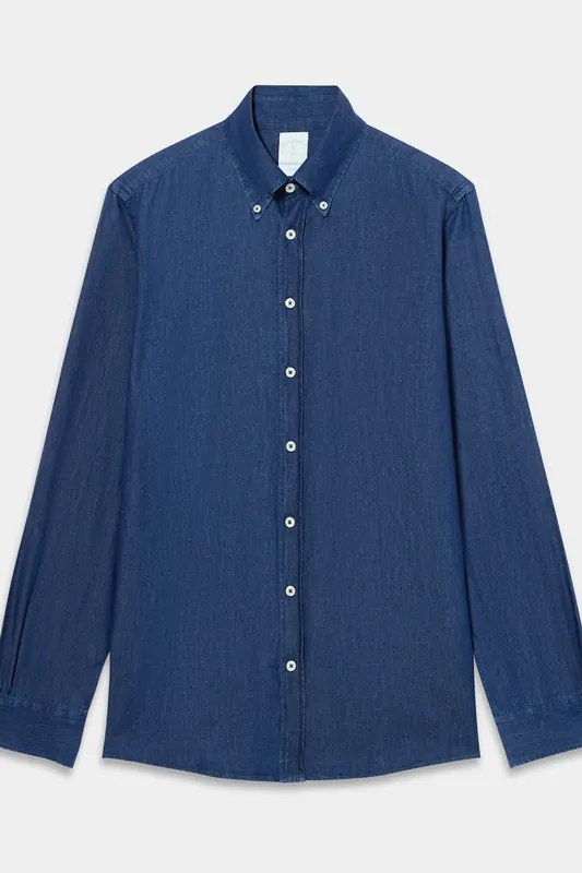 Brooks Brothers Button Denim Shirt Blue Maat: L | Casual Overhemden Outlet | Heren | Blauw